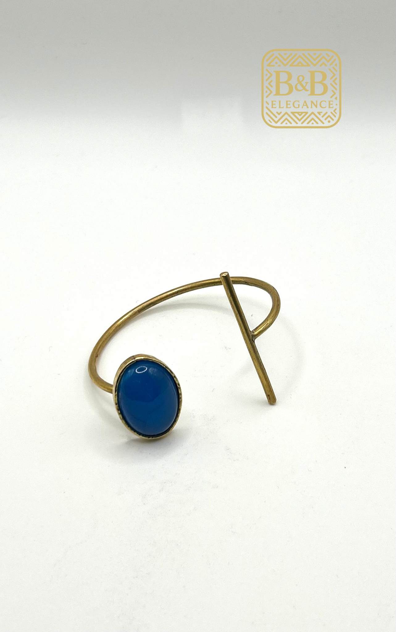 bracelet ethnique bronze plaqué or bleu clair