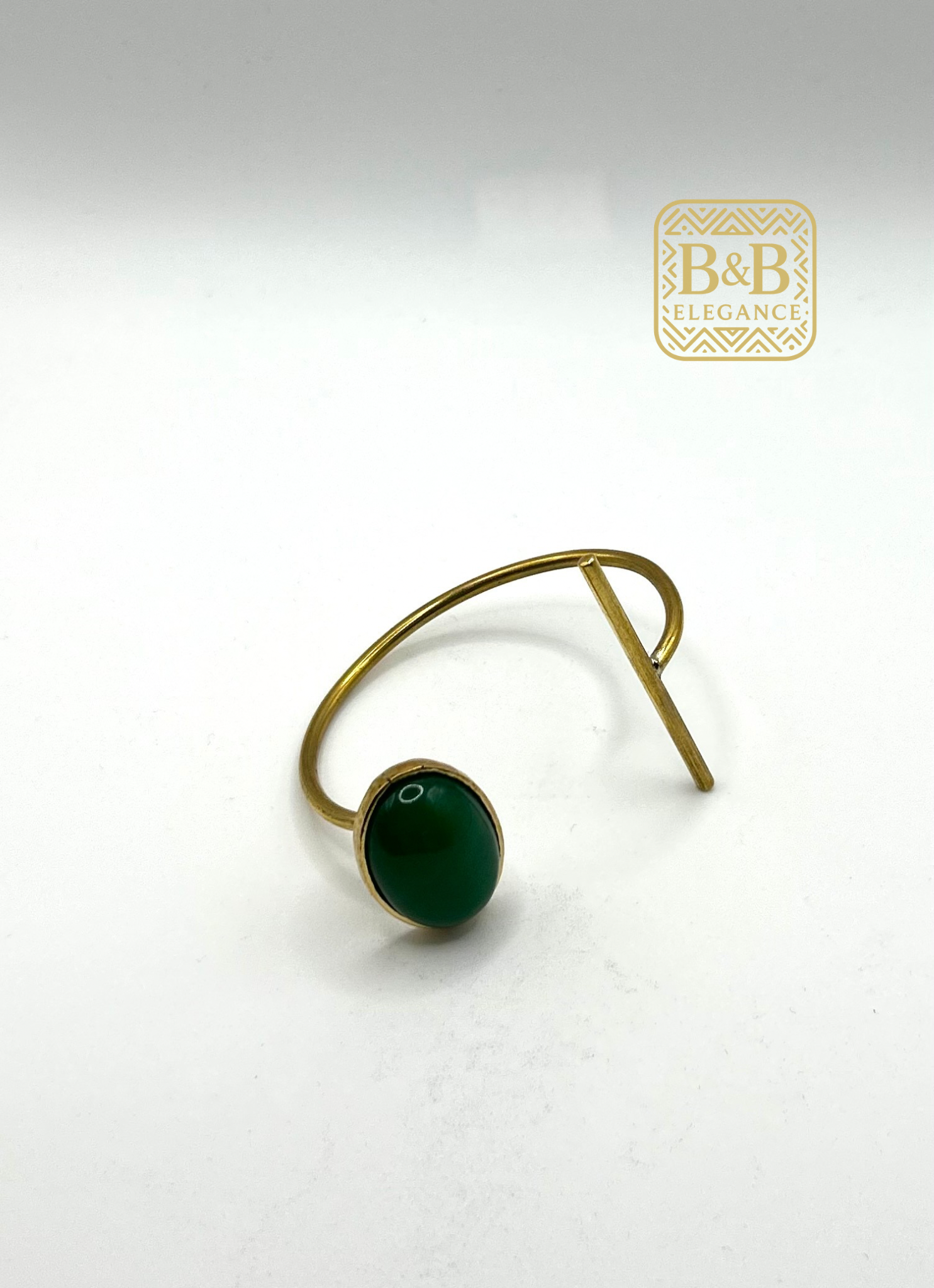 bracelet ethnique bronze plaqué or vert