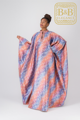 Boubou chic brocart rose fait main pièce unique - tenue africaine femme cérémonie