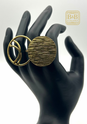 bague ethnique bronze plaqué or