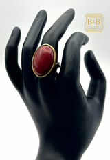bague ethnique bronze plaqué or vert