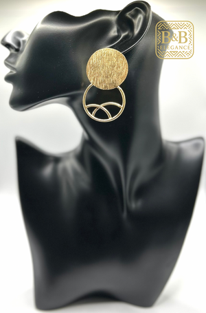 boucle d'oreilles ethnique bronze plaqué or 