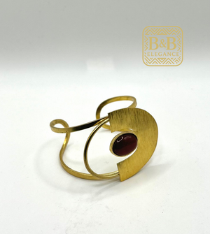 bracelet ethnique bronze plaqué or rouge