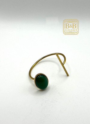 bracelet ethnique bronze plaqué or vert