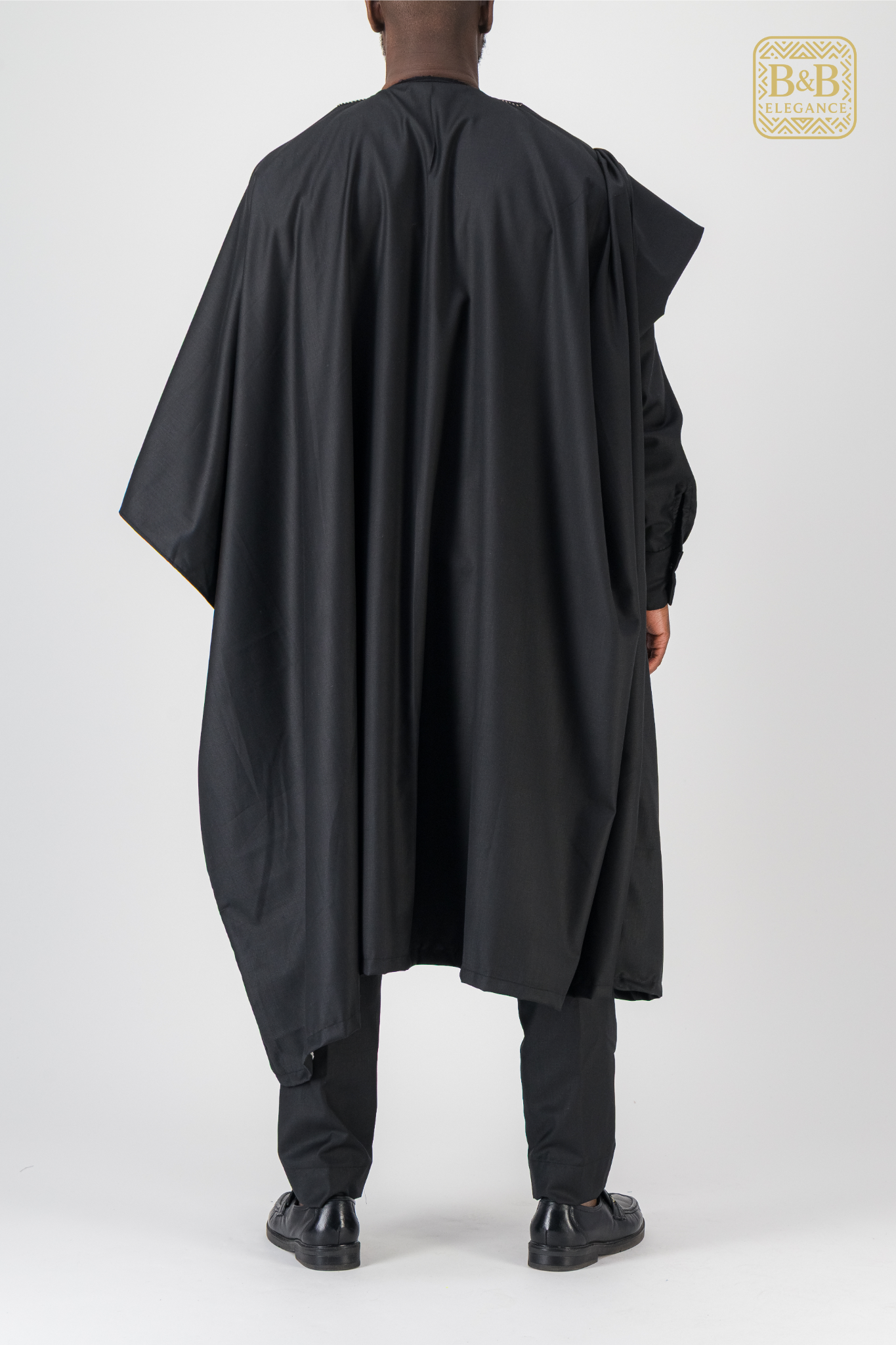 ensemble africain homme 3 pièces noir vert doré brodé fait main sur mesure - tenue cérémonie mariage