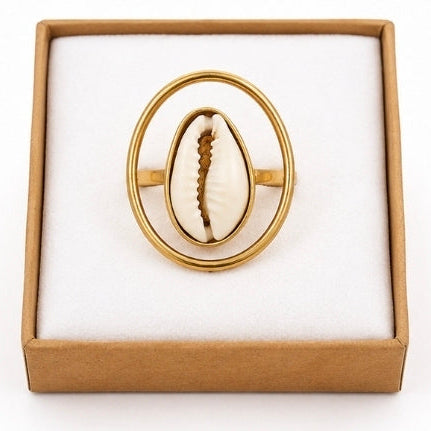Bague Ethnique " Cauri rond"